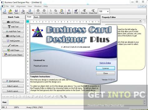 Portable Business Card Designer Plus